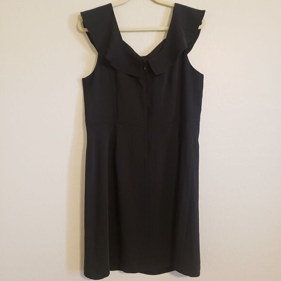 Loft Ruffle sleeve black dress size 14 NWT - Picture 3 of 8